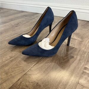 Sam Edelman Navy Blue Suede Heels